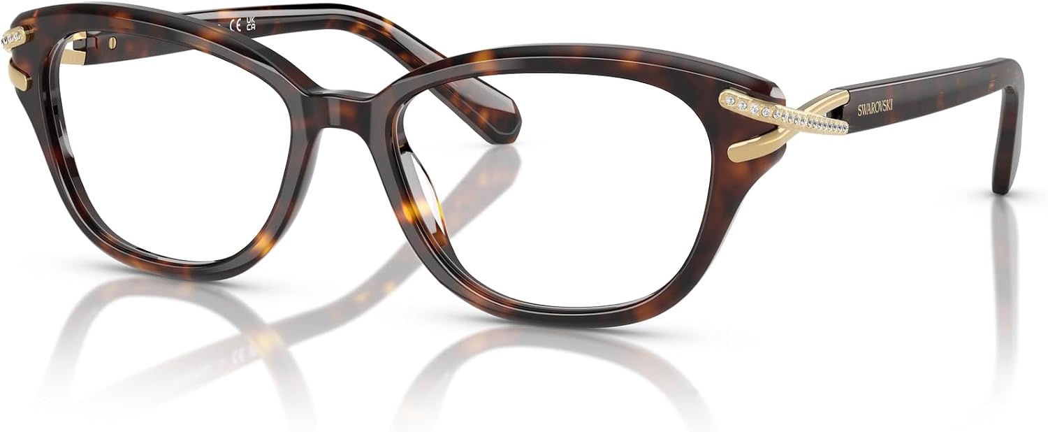 image:imageSwarovski womens Sk2032 Square Prescription Eyewear FramesHavanaDemo Lens