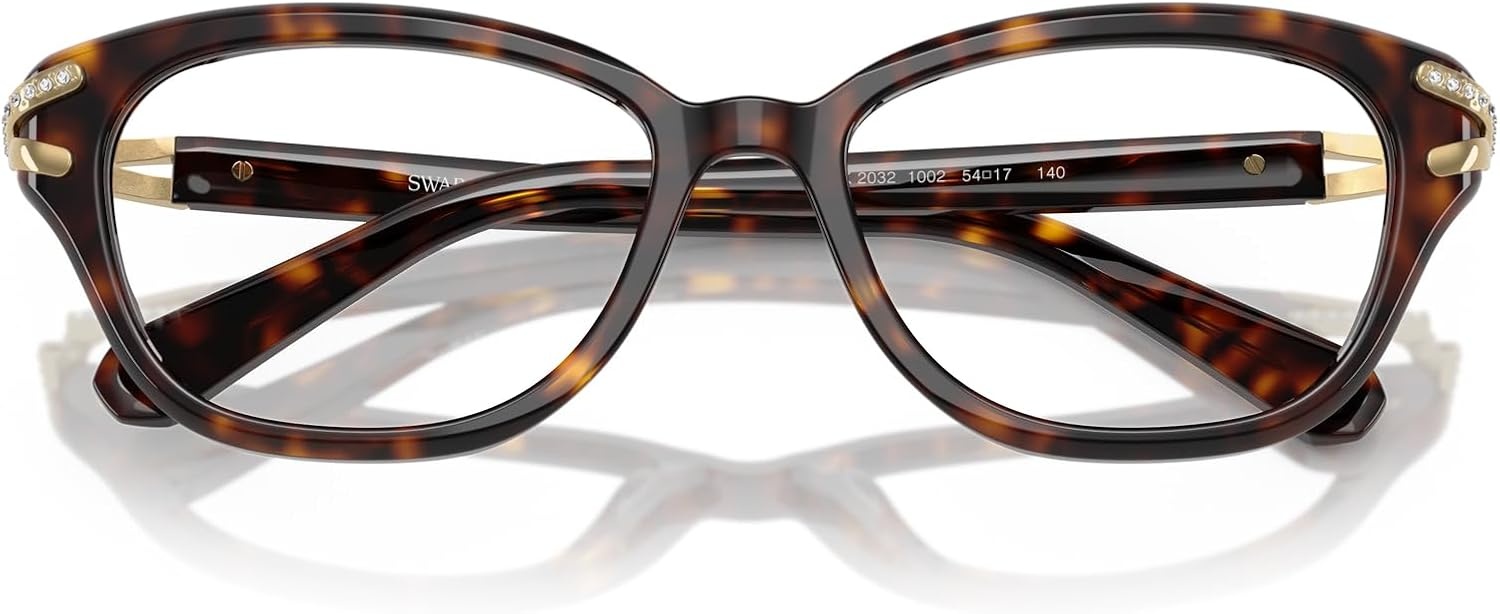 image:imageSwarovski womens Sk2032 Square Prescription Eyewear FramesHavanaDemo Lens