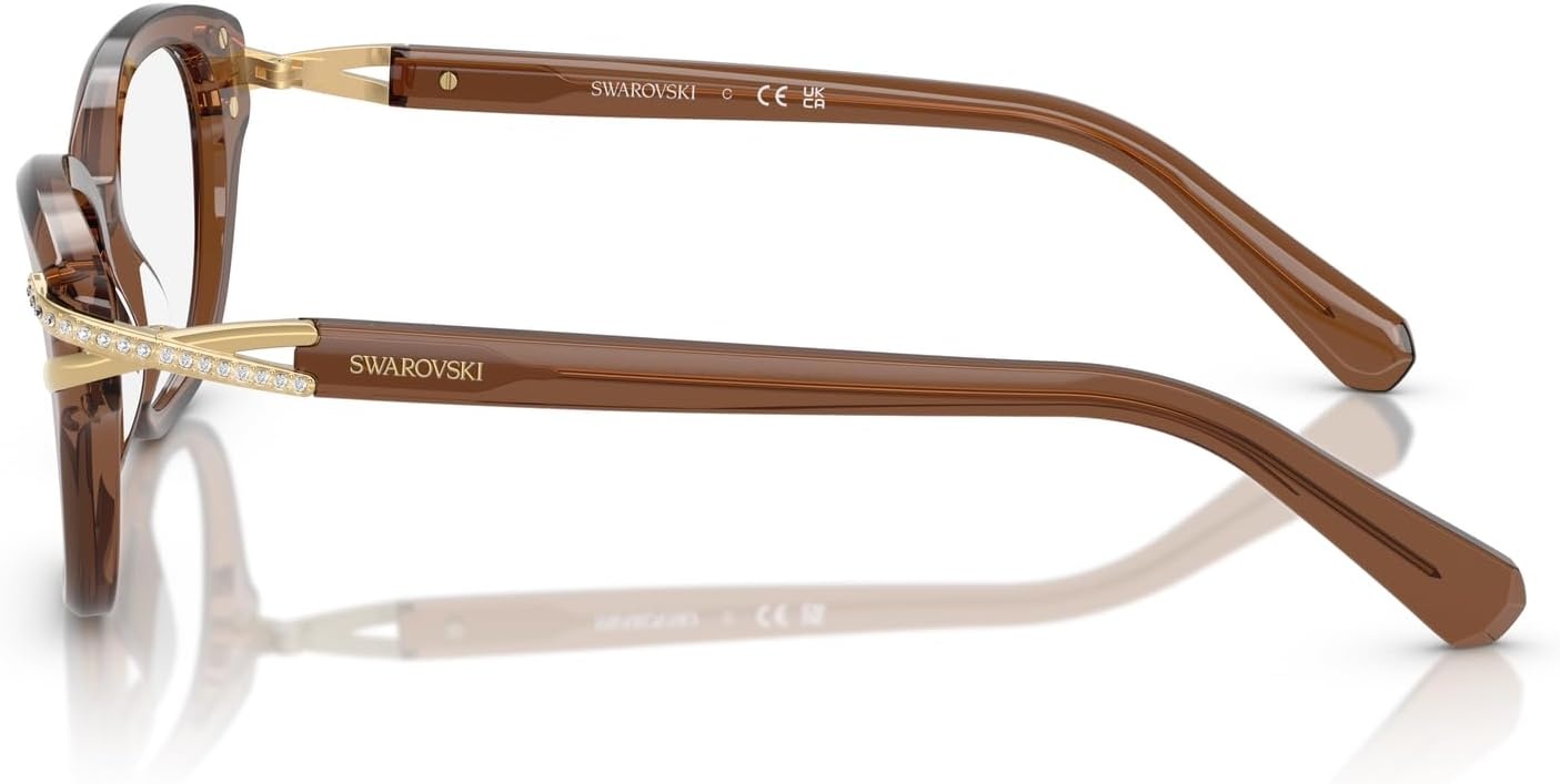image:imageSwarovski womens Sk2032 Square Prescription Eyewear FramesTransparent BrownDemo Lens