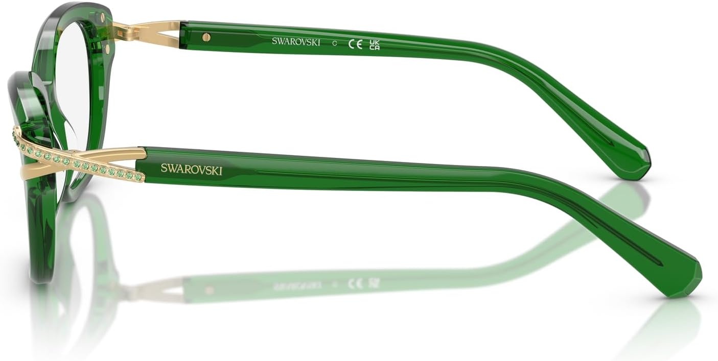 image:imageSwarovski womens Sk2032 Square Prescription Eyewear FramesTransparent GreenDemo Lens