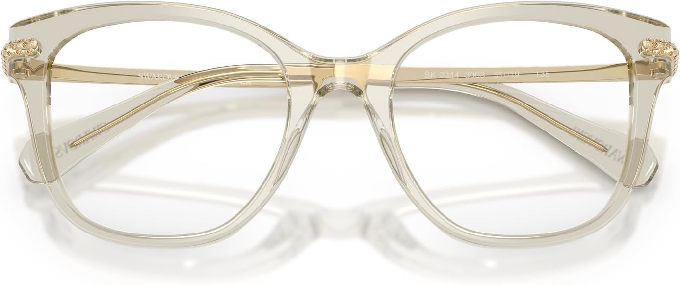 image:imageSwarovski womens Sk2044 Square Prescription Eyewear FramesTransparent BeigeDemo Lens