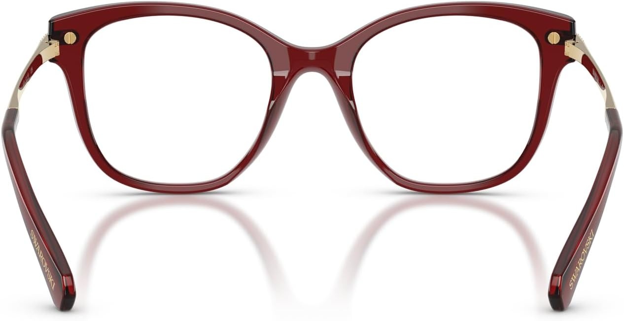 image:imageSwarovski womens Sk2044 Square Prescription Eyewear FramesTransparent BurgundyDemo Lens