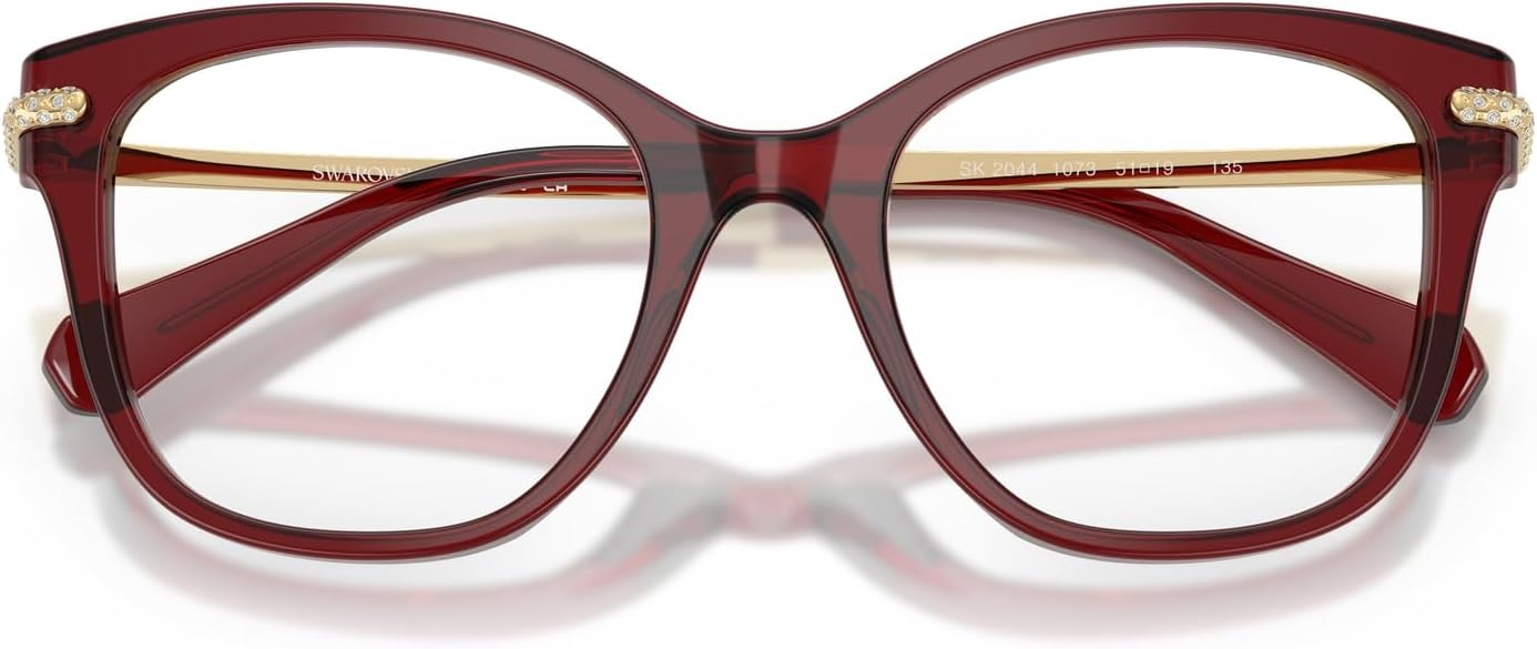 image:imageSwarovski womens Sk2044 Square Prescription Eyewear FramesTransparent BurgundyDemo Lens