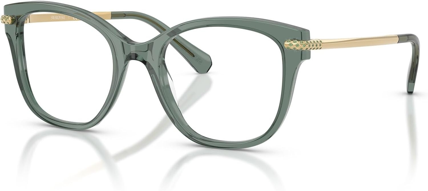 image:imageSwarovski womens Sk2044 Square Prescription Eyewear FramesTransparent GreenDemo Lens