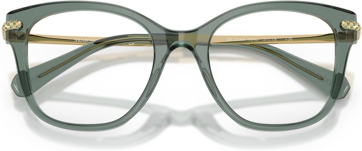 image:imageSwarovski womens Sk2044 Square Prescription Eyewear FramesTransparent GreenDemo Lens