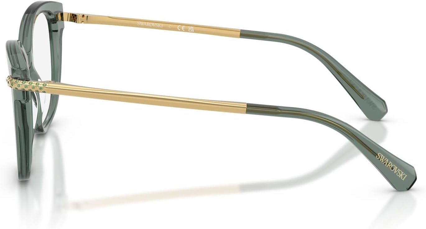 image:imageSwarovski womens Sk2044 Square Prescription Eyewear FramesTransparent GreenDemo Lens