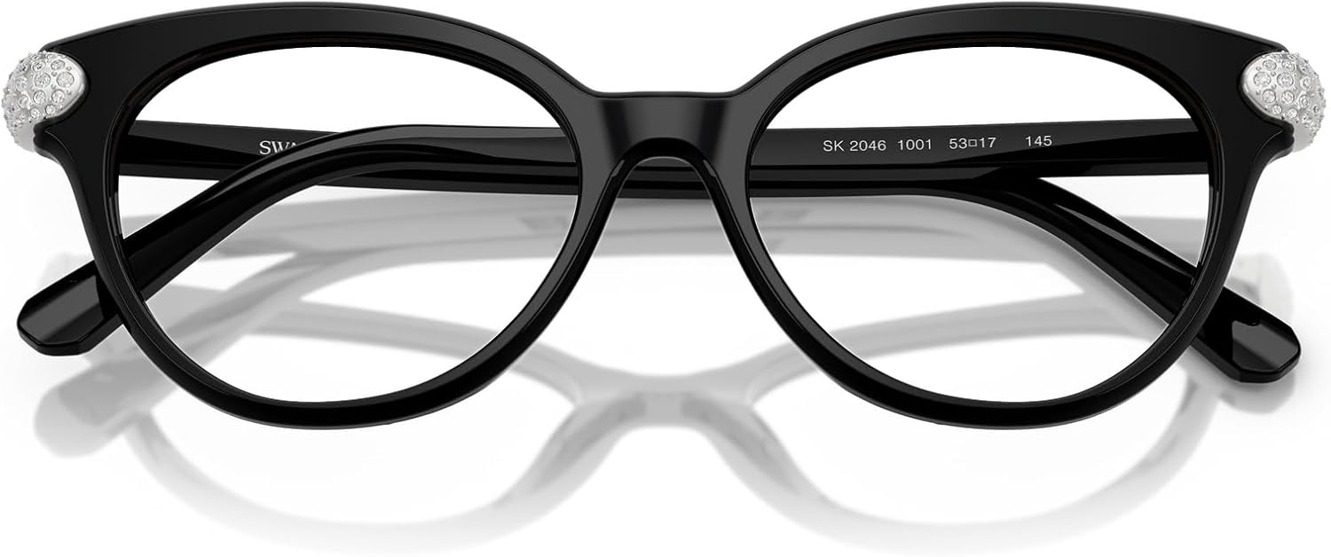 image:imageSwarovski womens Sk2046 Round Prescription Eyewear FramesBlackDemo Lens