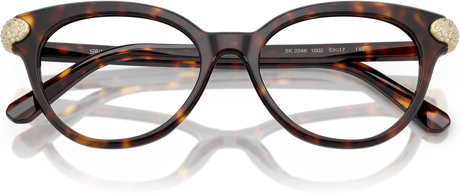 image:imageSwarovski womens Sk2046 Round Prescription Eyewear FramesHavanaDemo Lens