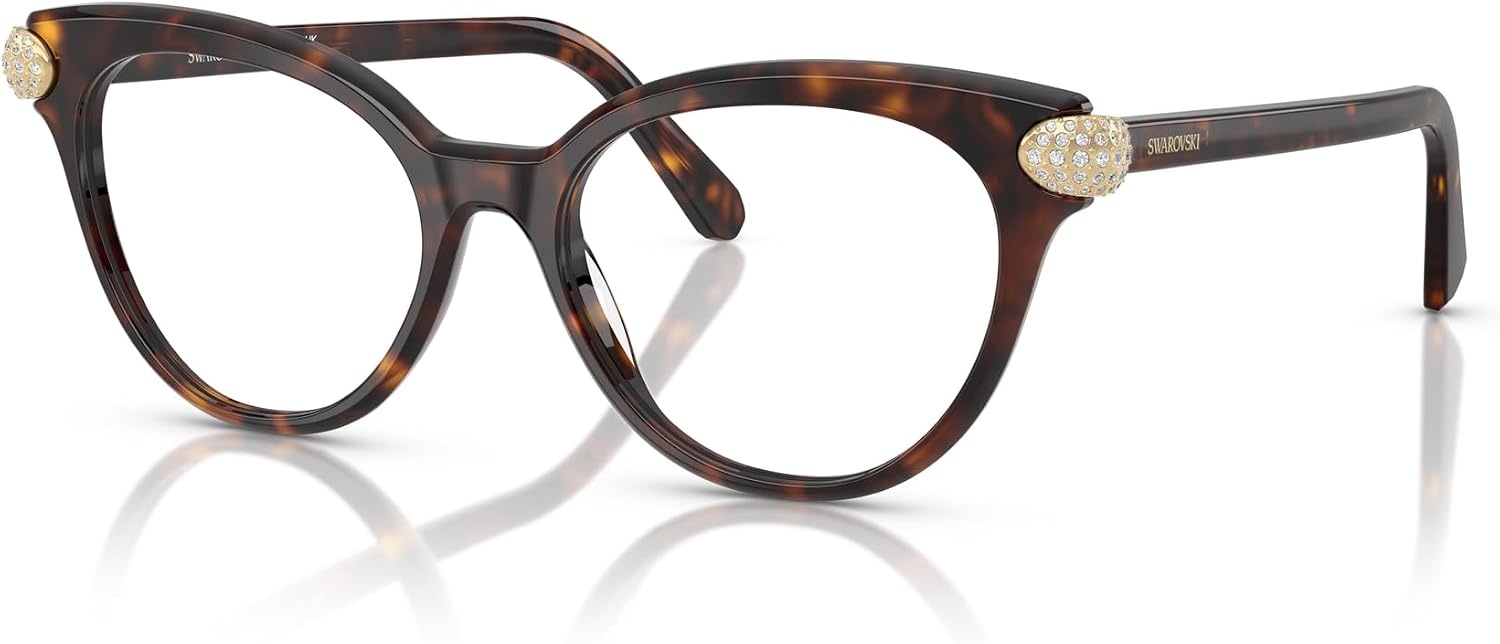 image:imageSwarovski womens Sk2046 Round Prescription Eyewear FramesHavanaDemo Lens
