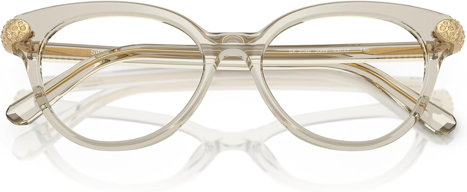 image:imageSwarovski womens Sk2046 Round Prescription Eyewear FramesTransparent BeigeDemo Lens