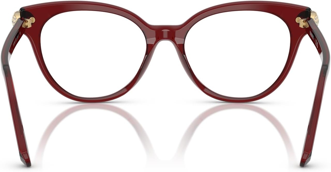 image:imageSwarovski womens Sk2046 Round Prescription Eyewear FramesTransparent BurgundyDemo Lens
