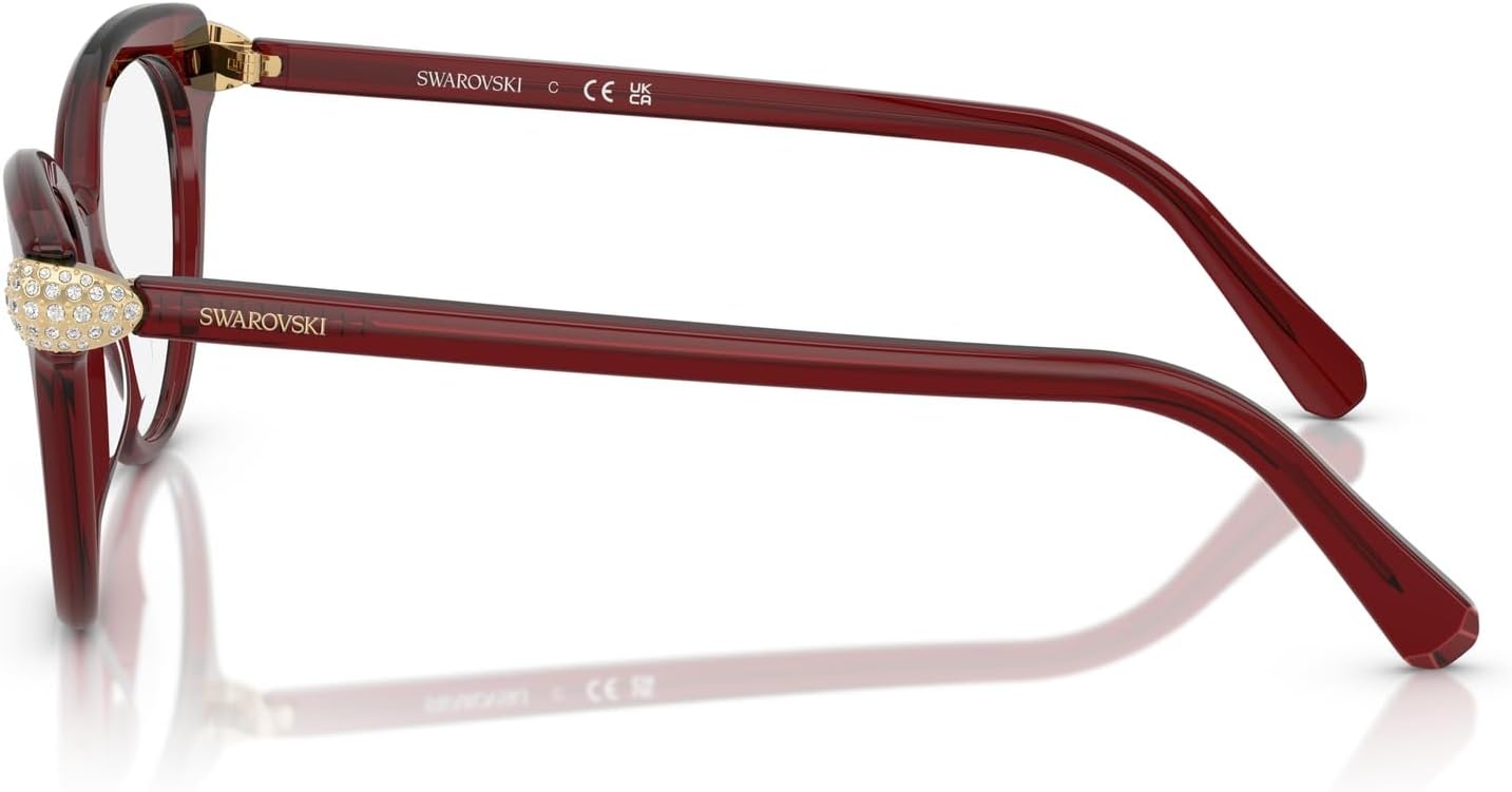 image:imageSwarovski womens Sk2046 Round Prescription Eyewear FramesTransparent BurgundyDemo Lens