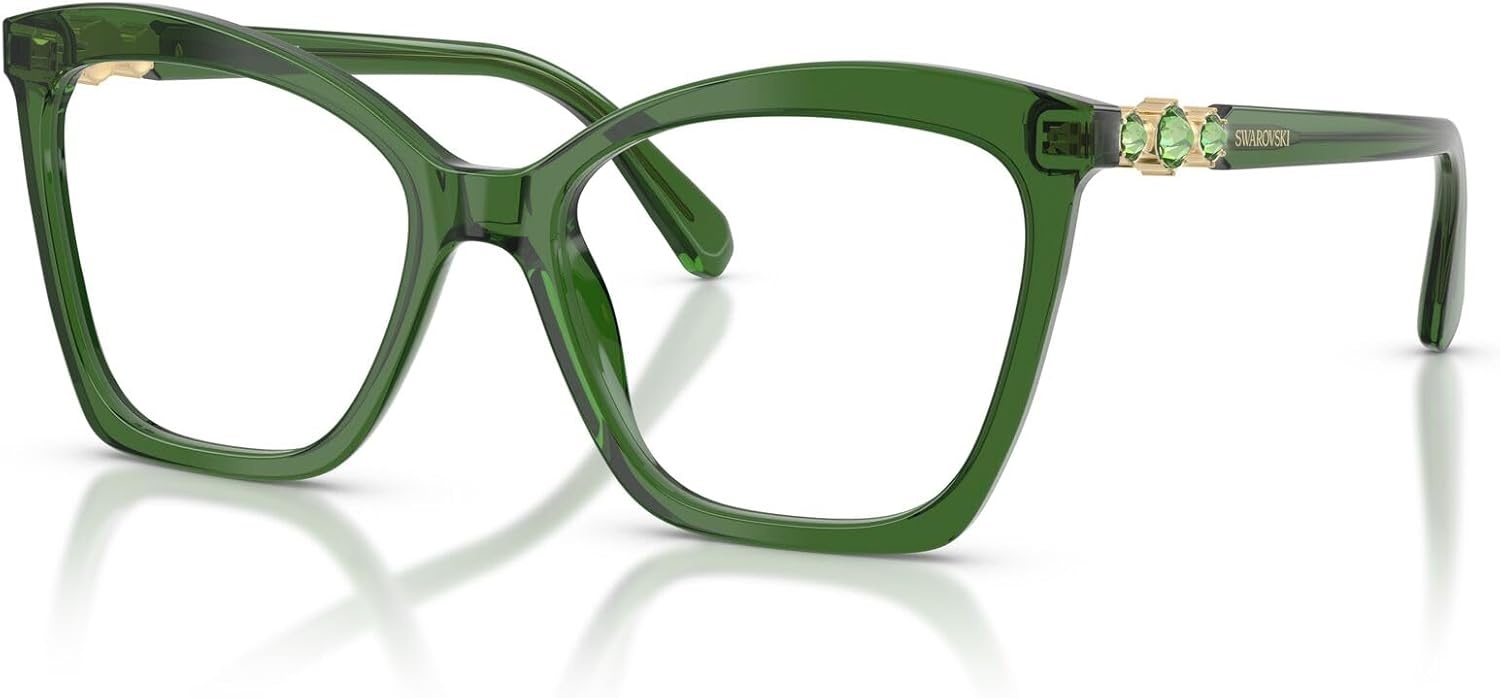 image:imageSwarovski womens Sk2053 Cat Eye Prescription Eyewear FramesMilky GreenDemo Lens