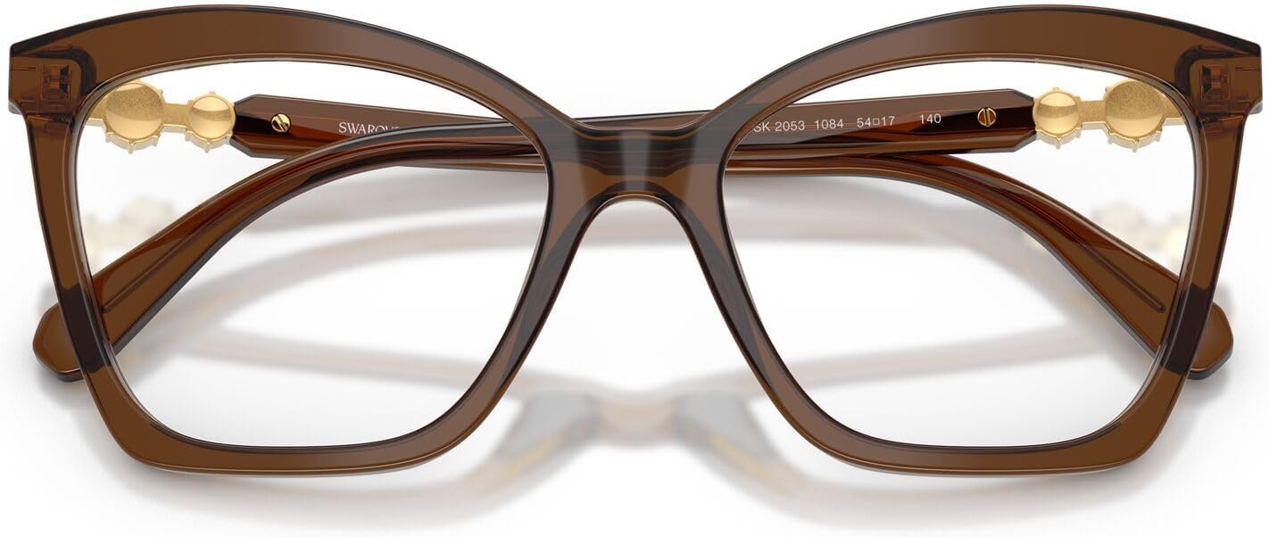 image:imageSwarovski womens Sk2053 Cat Eye Prescription Eyewear FramesTransparent BrownDemo Lens