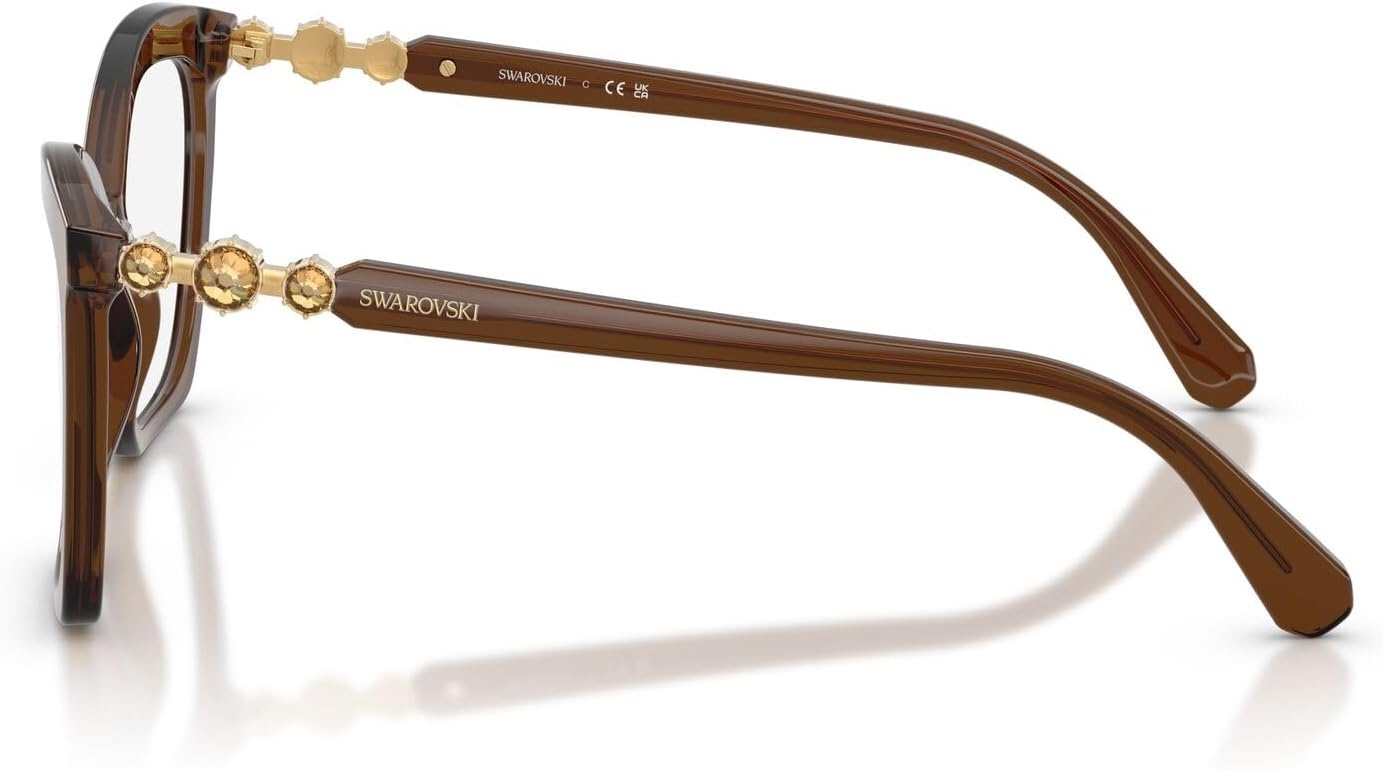 image:imageSwarovski womens Sk2053 Cat Eye Prescription Eyewear FramesTransparent BrownDemo Lens