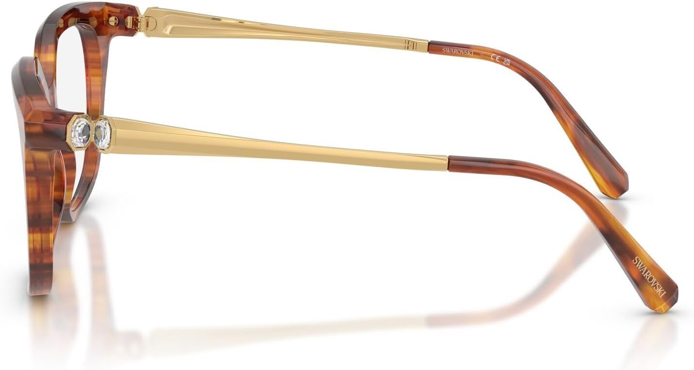 image:imageSwarovski womens Sk2059 Square Prescription Eyewear FramesStriped HavanaDemo Lens
