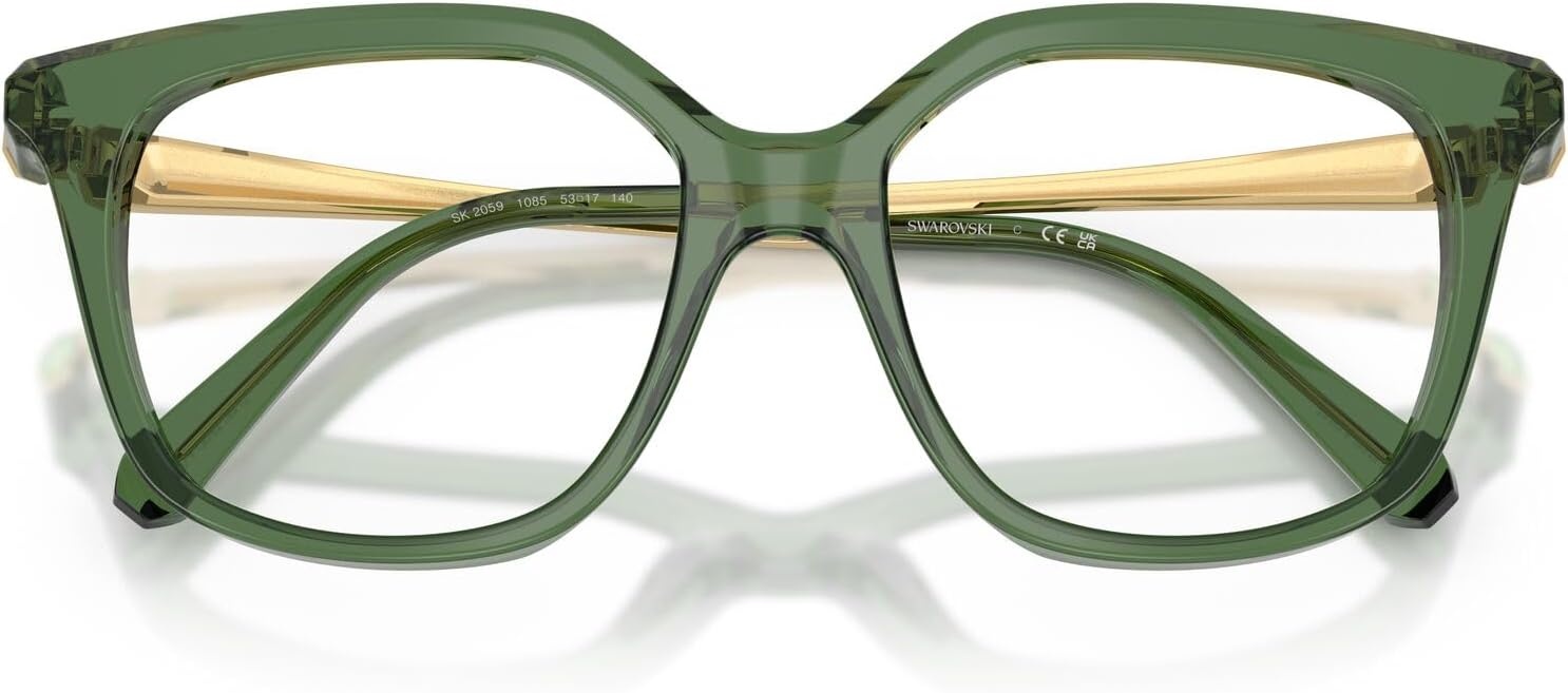 image:imageSwarovski womens Sk2059 Square Prescription Eyewear FramesTransparent GreenDemo Lens