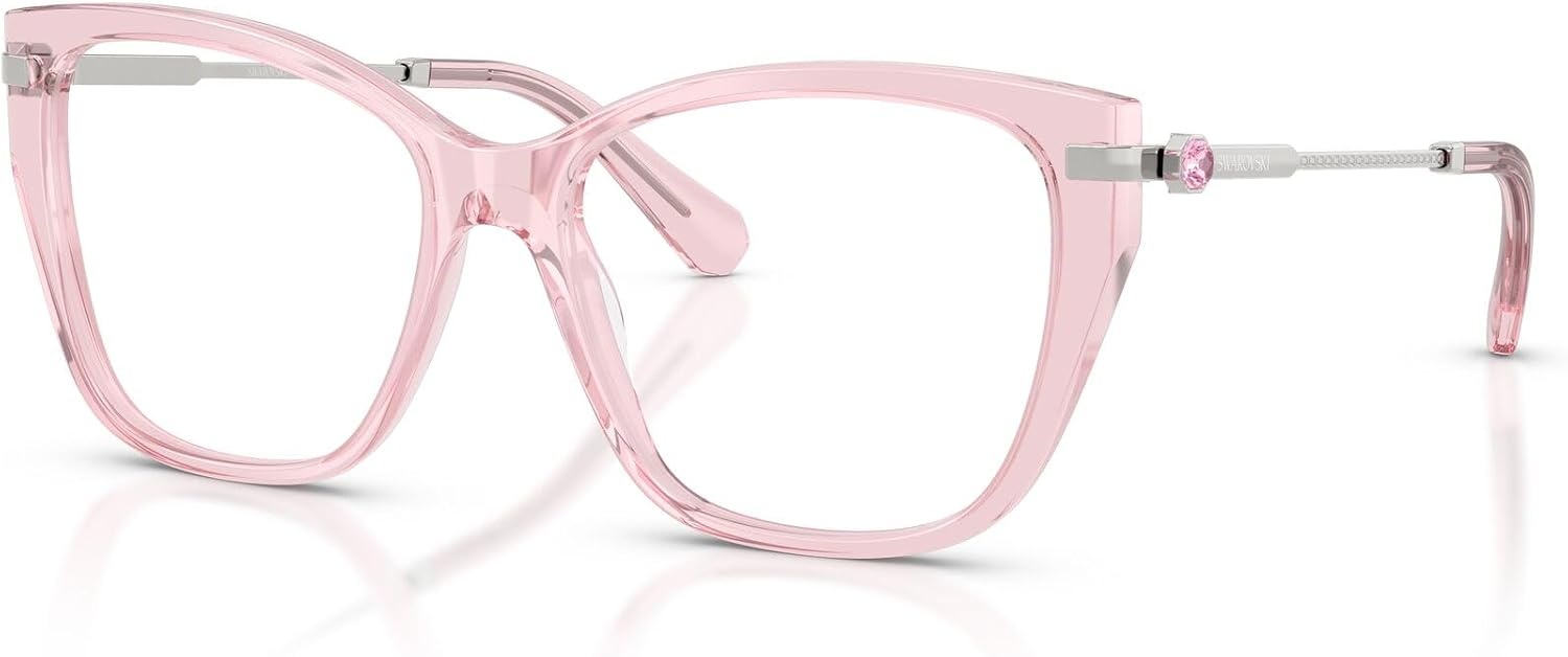 image:imageSwarovski womens Sk2060 Cat Eye Prescription Eyewear FramesTransparent PinkDemo Lens