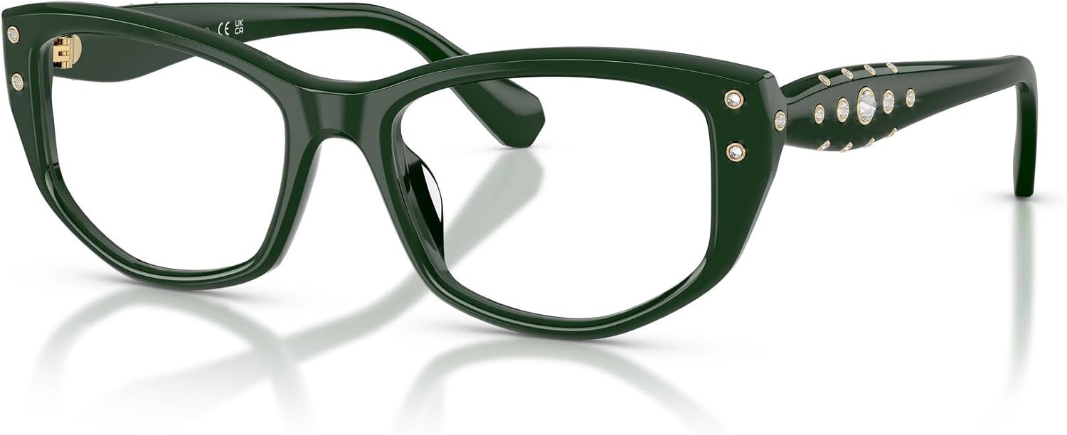 image:imageSwarovski womens Sk2062u Universal Fit Square Prescription Eyewear FramesDark GreenDemo Lens