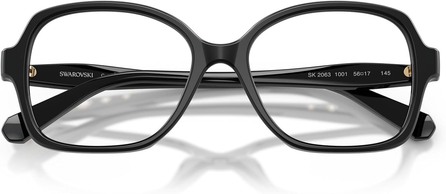 image:imageSwarovski womens Sk2063 Square Prescription Eyewear FramesBlackDemo Lens