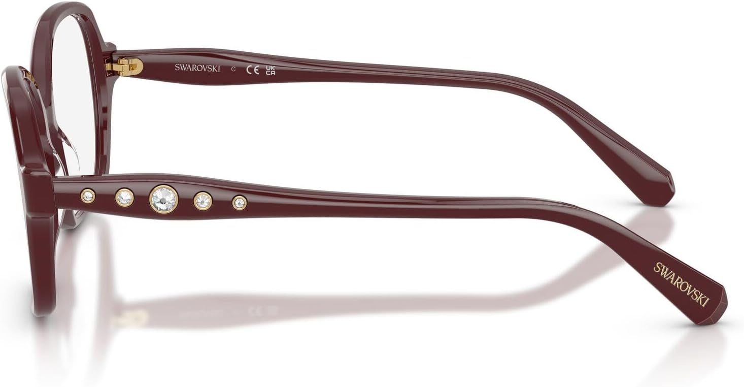 image:imageSwarovski womens Sk2063 Square Prescription Eyewear FramesBurgundyDemo Lens