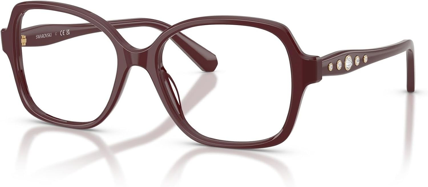 image:imageSwarovski womens Sk2063 Square Prescription Eyewear FramesBurgundyDemo Lens
