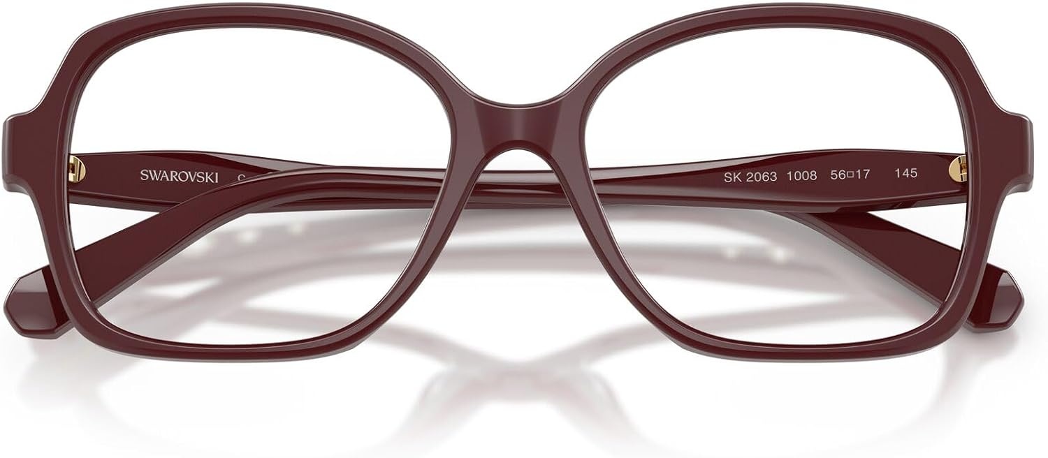 image:imageSwarovski womens Sk2063 Square Prescription Eyewear FramesBurgundyDemo Lens