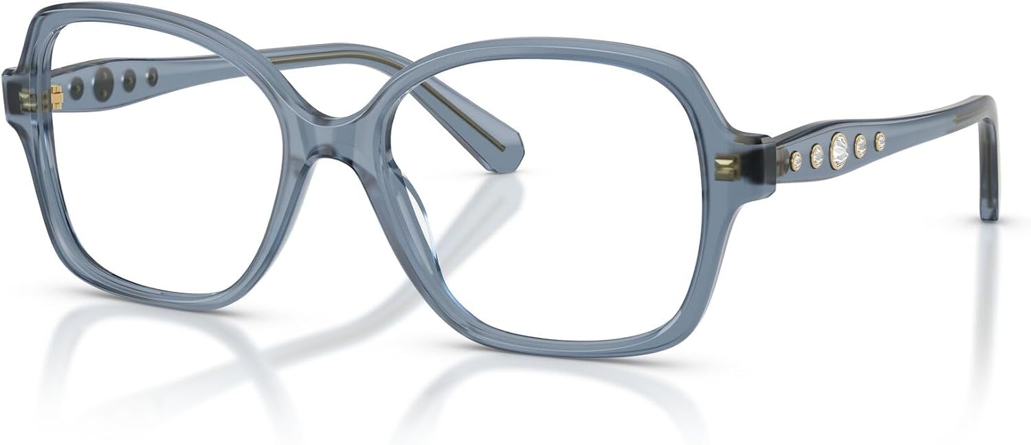 image:imageSwarovski womens Sk2063 Square Prescription Eyewear FramesMilky Light BlueDemo Lens