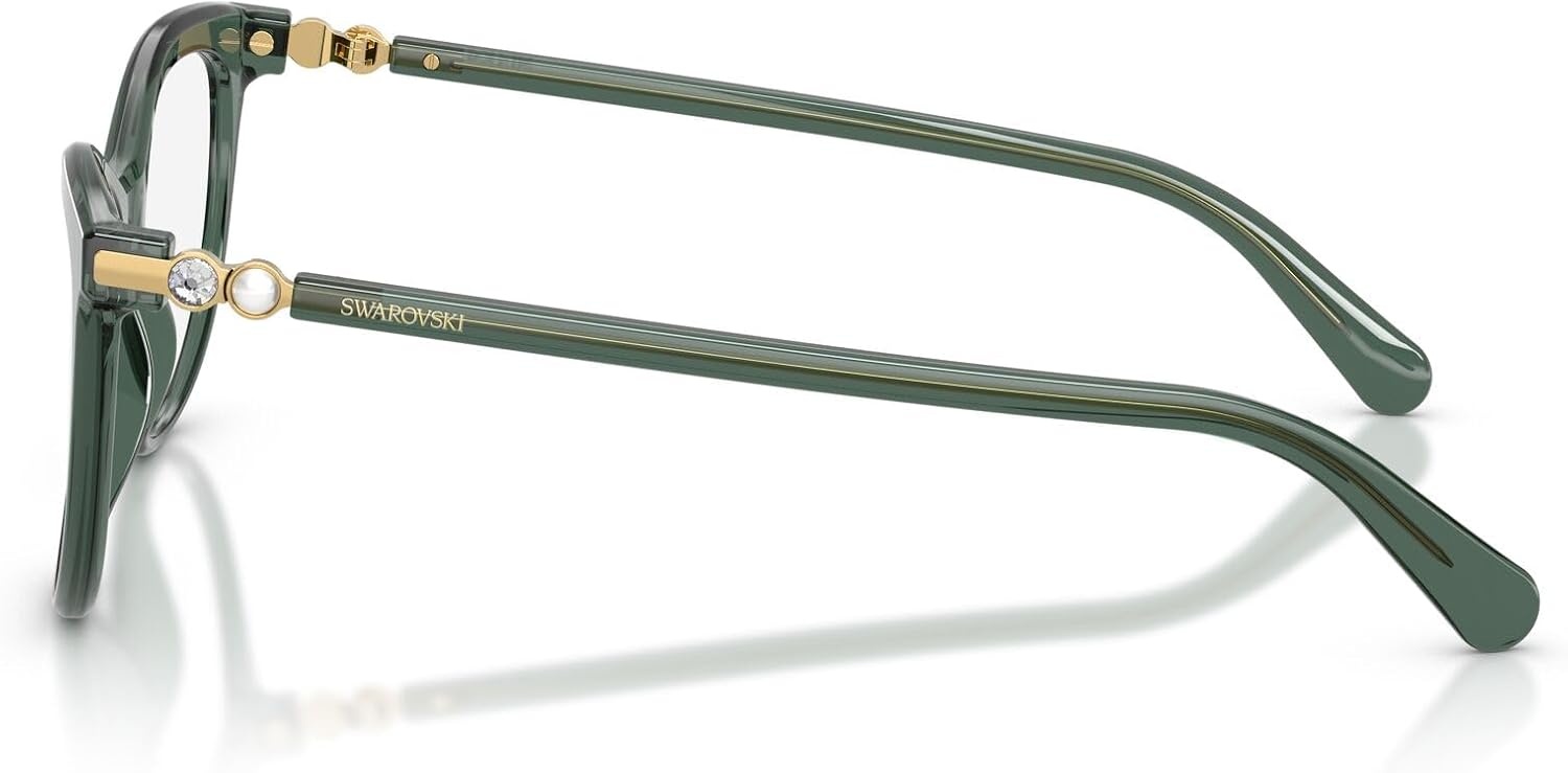 image:imageSwarovski womens Sk2064 Round Prescription Eyewear FramesTransparent GreenDemo Lens