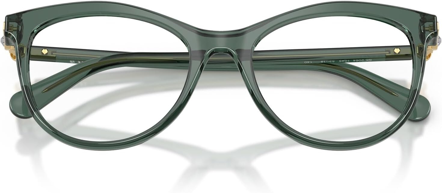 image:imageSwarovski womens Sk2064 Round Prescription Eyewear FramesTransparent GreenDemo Lens