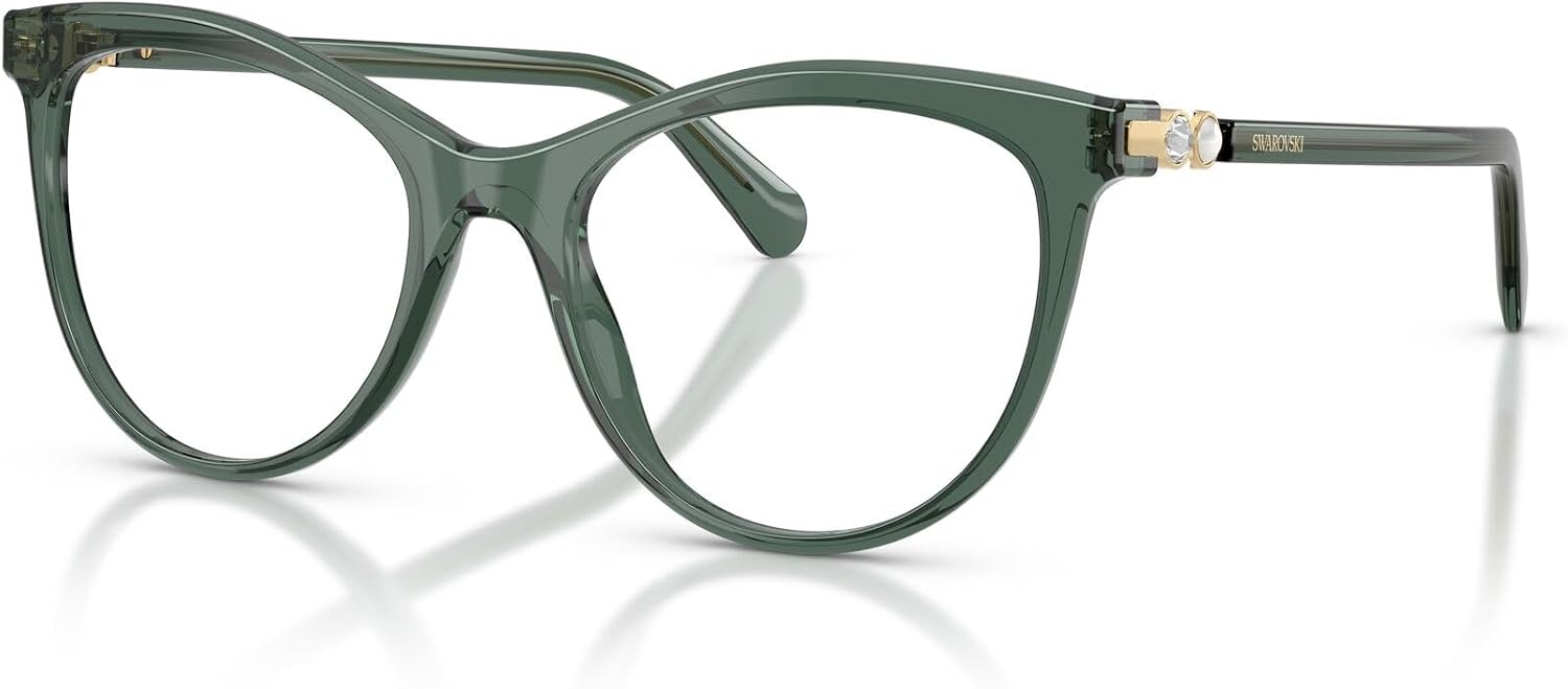 image:imageSwarovski womens Sk2064 Round Prescription Eyewear FramesTransparent GreenDemo Lens