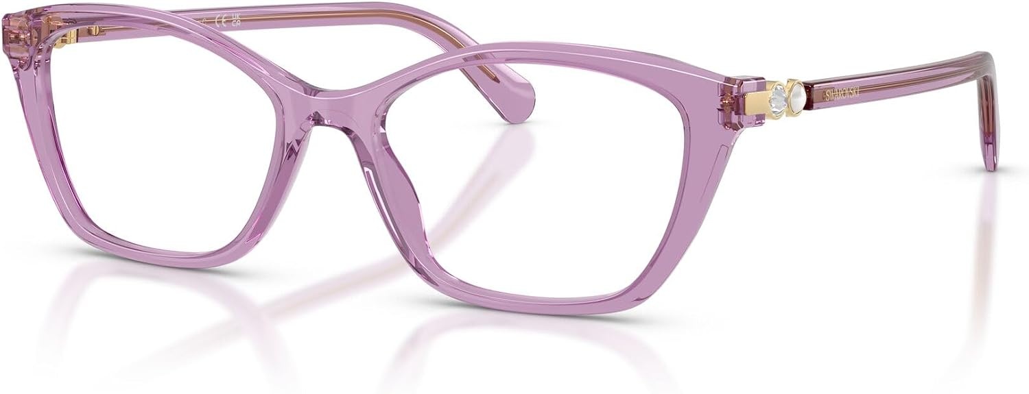 image:imageSwarovski womens Sk2065 Square Prescription Eyewear FramesTransparent AmethystDemo Lens