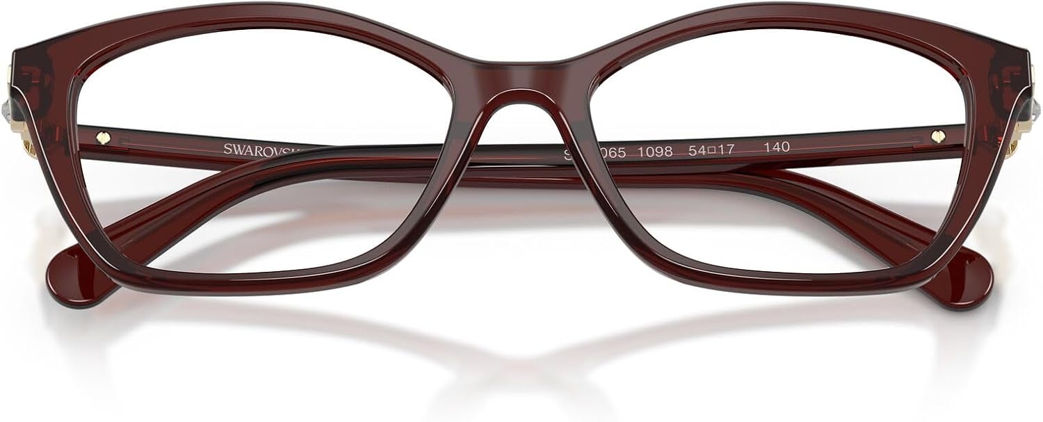 image:imageSwarovski womens Sk2065 Square Prescription Eyewear FramesTransparent BurgundyDemo Lens
