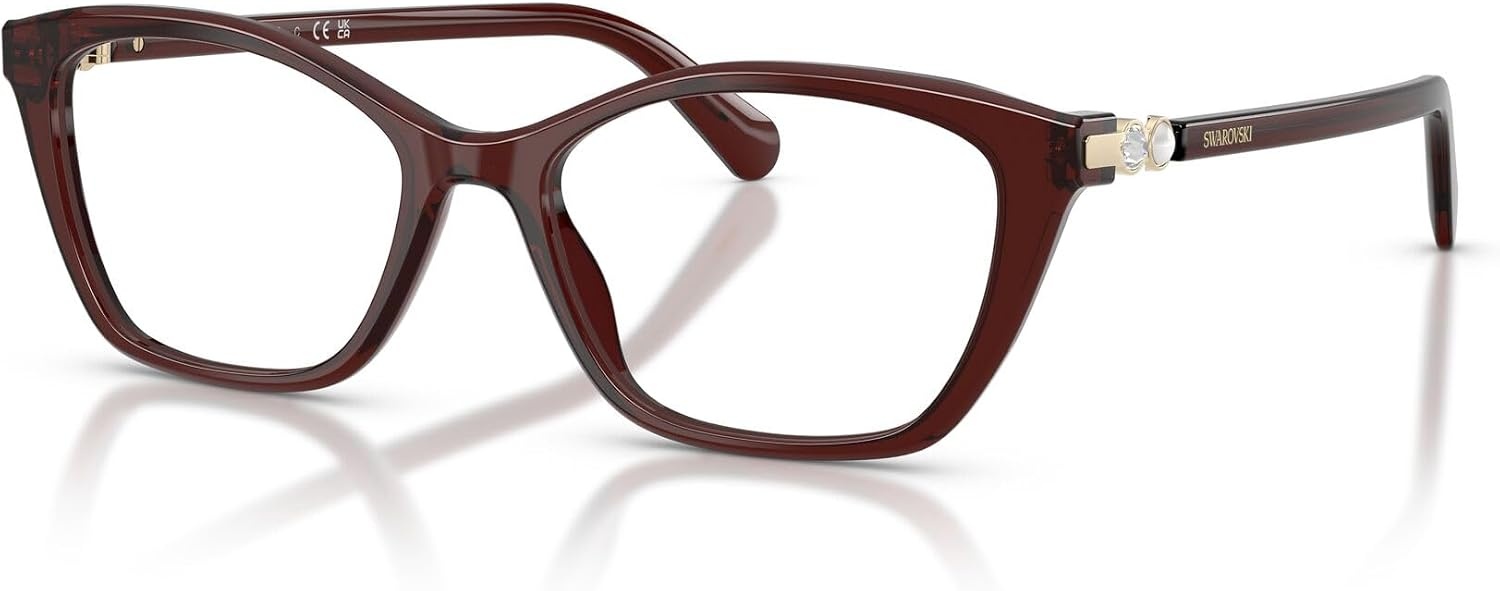 image:imageSwarovski womens Sk2065 Square Prescription Eyewear FramesTransparent BurgundyDemo Lens