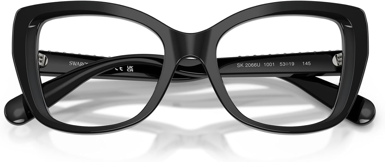 image:imageSwarovski womens Sk2066u Universal Fit Butterfly Prescription Eyewear FramesBlackCrystalDemo Lens