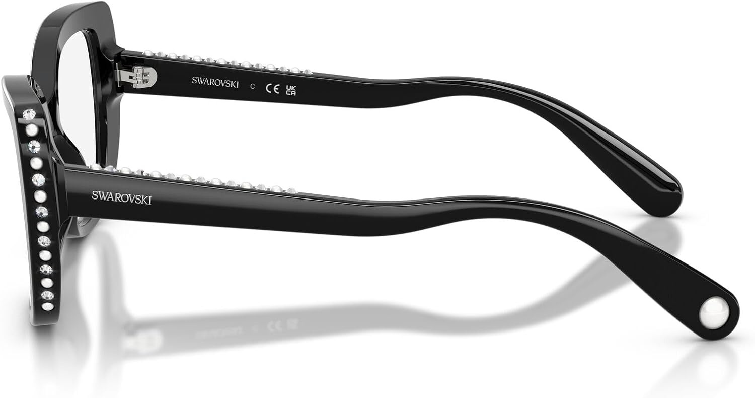 image:imageSwarovski womens Sk2066u Universal Fit Butterfly Prescription Eyewear FramesBlackSilverDemo Lens