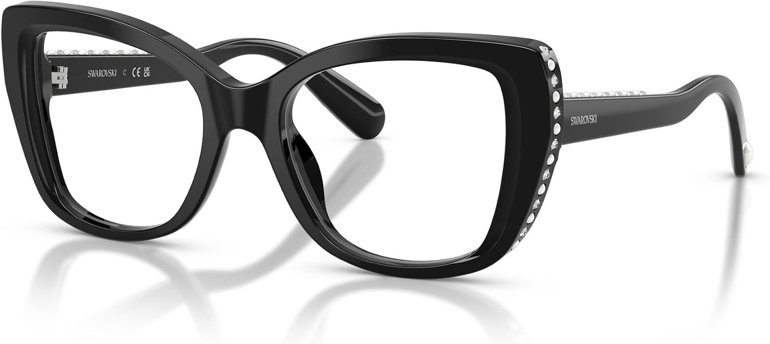 image:imageSwarovski womens Sk2066u Universal Fit Butterfly Prescription Eyewear FramesBlackSilverDemo Lens