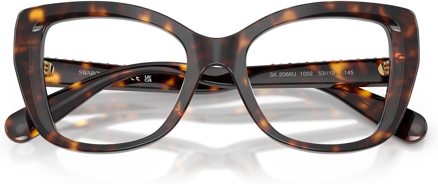 image:imageSwarovski womens Sk2066u Universal Fit Butterfly Prescription Eyewear FramesHavanaCrystalDemo Lens