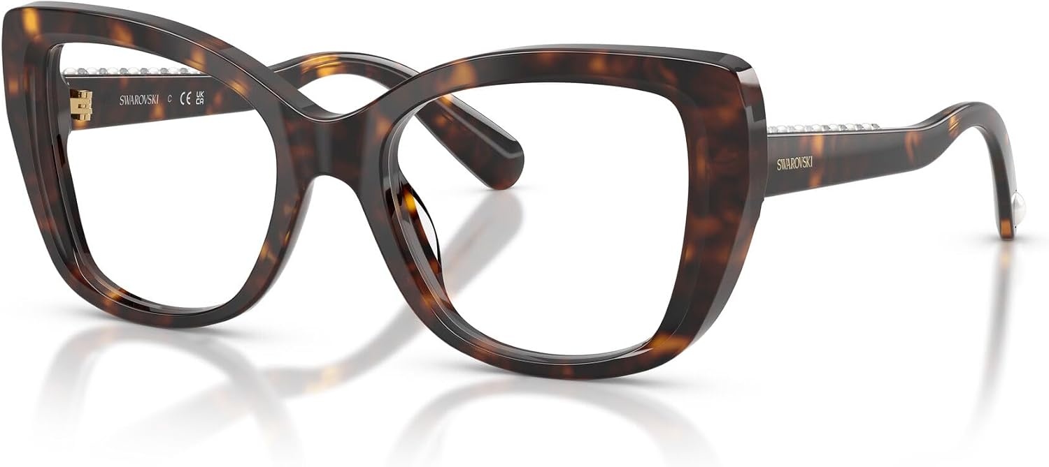 image:imageSwarovski womens Sk2066u Universal Fit Butterfly Prescription Eyewear FramesHavanaCrystalDemo Lens