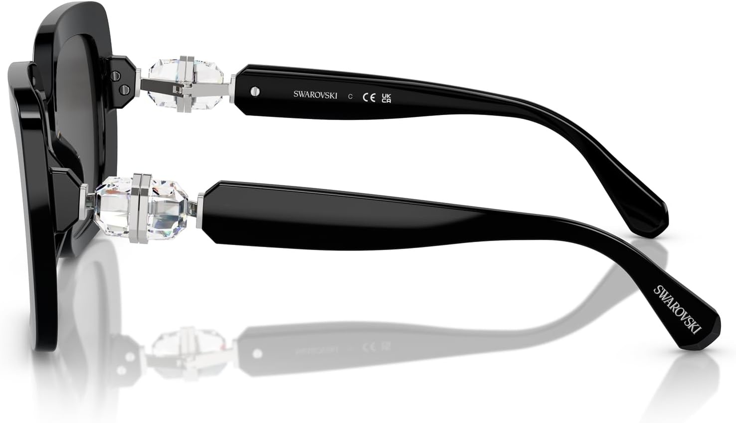 image:imageSwarovski womens Sk6001 Square SunglassesBlackDark Grey