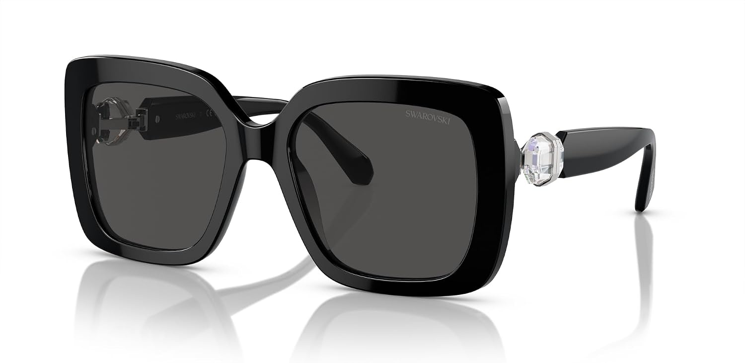 image:imageSwarovski womens Sk6001 Square SunglassesBlackDark Grey