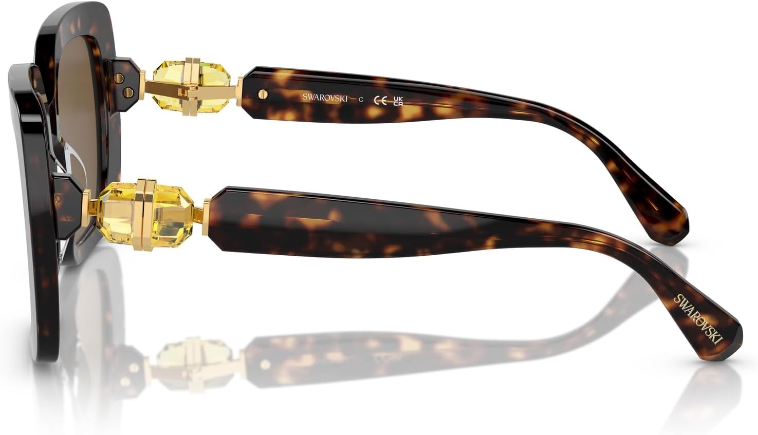 image:imageSwarovski womens Sk6001 Square SunglassesHavanaDark Brown