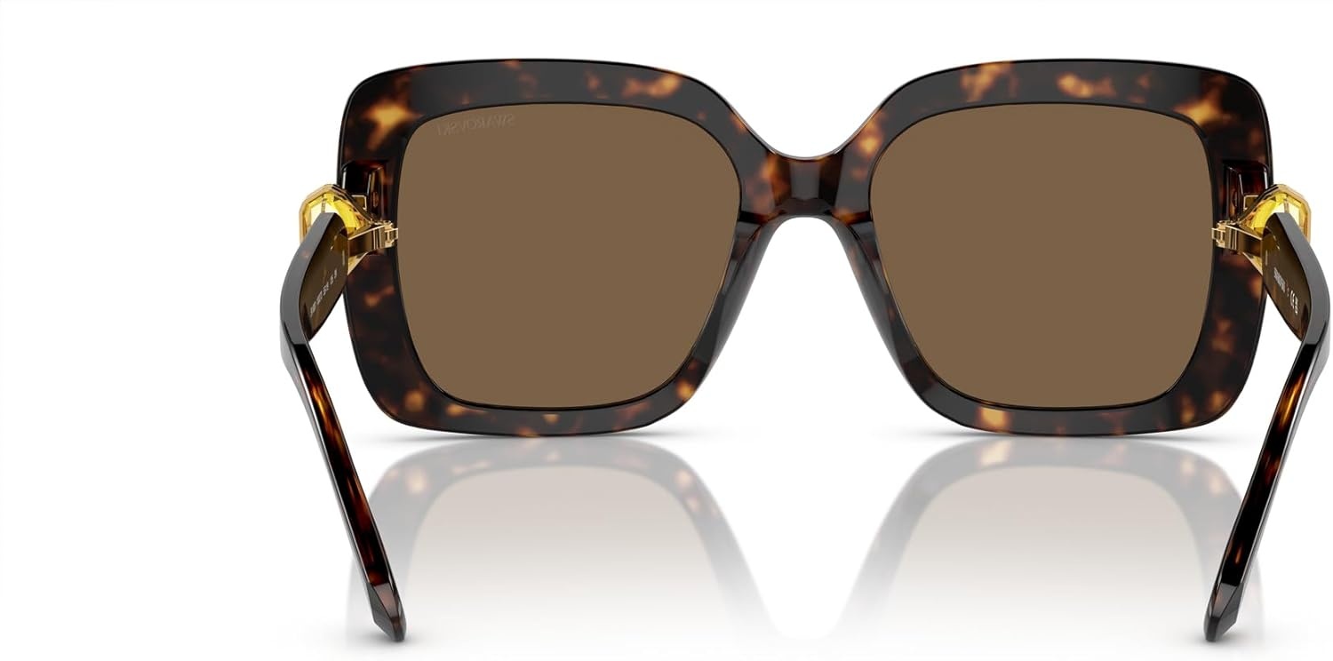image:imageSwarovski womens Sk6001 Square SunglassesHavanaDark Brown