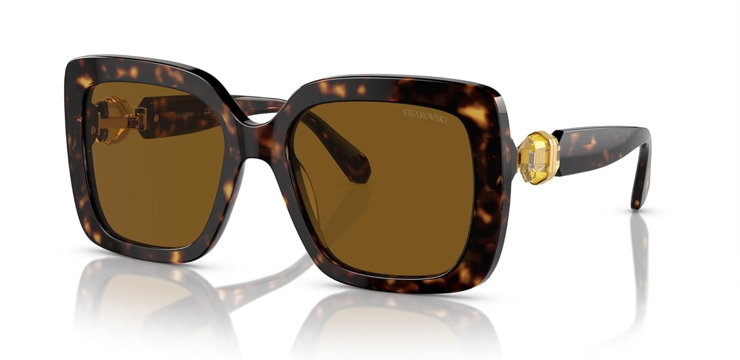 image:imageSwarovski womens Sk6001 Square SunglassesHavanaPolarized Brown