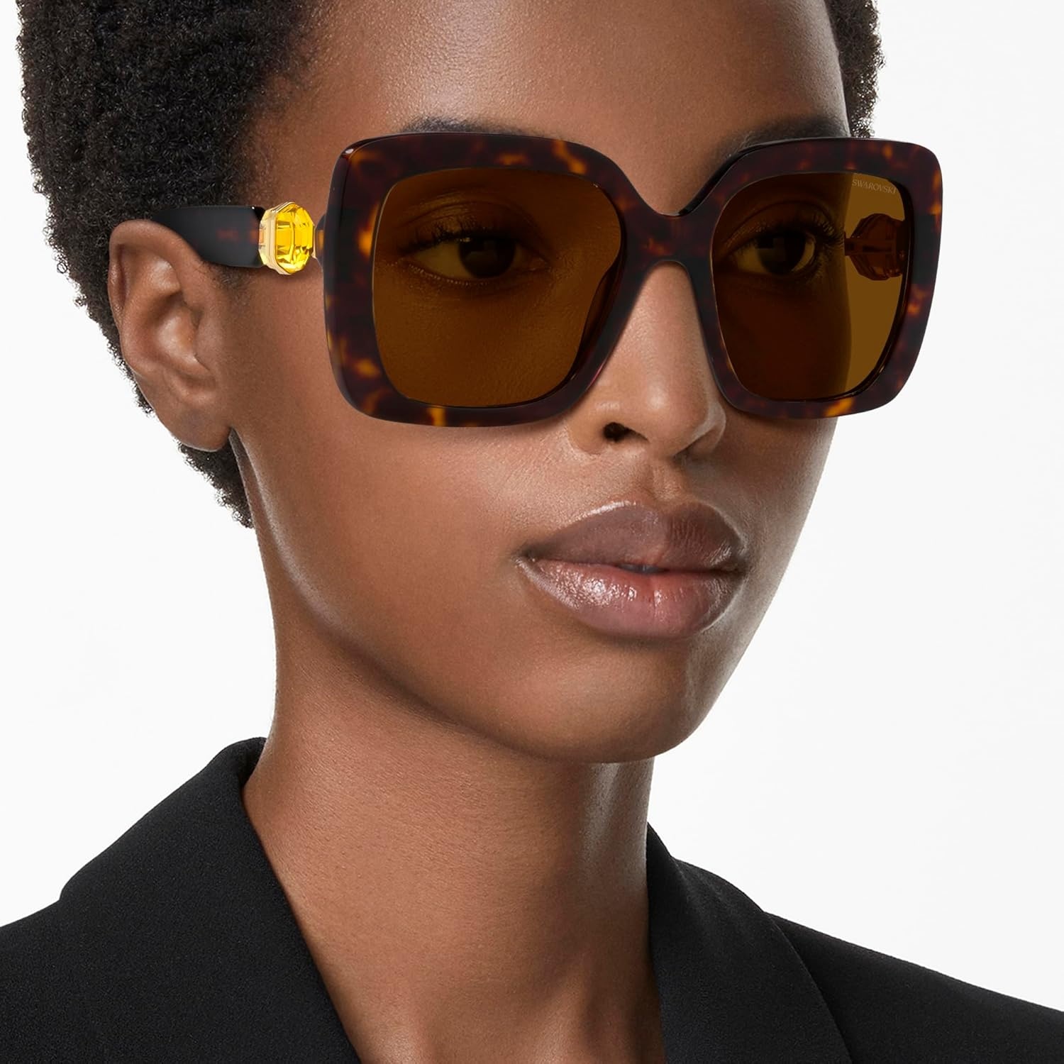 image:imageSwarovski womens Sk6001 Square SunglassesHavanaPolarized Brown