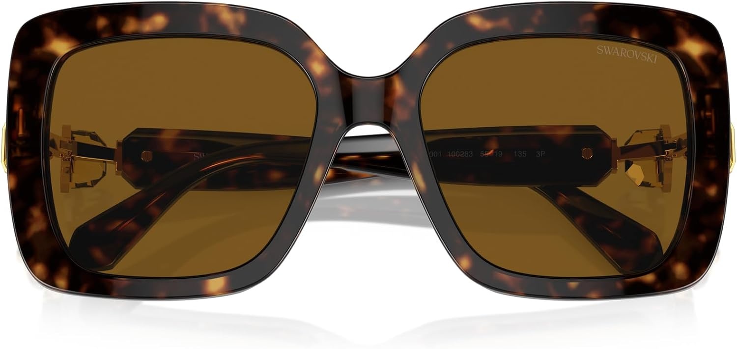 image:imageSwarovski womens Sk6001 Square SunglassesHavanaPolarized Brown