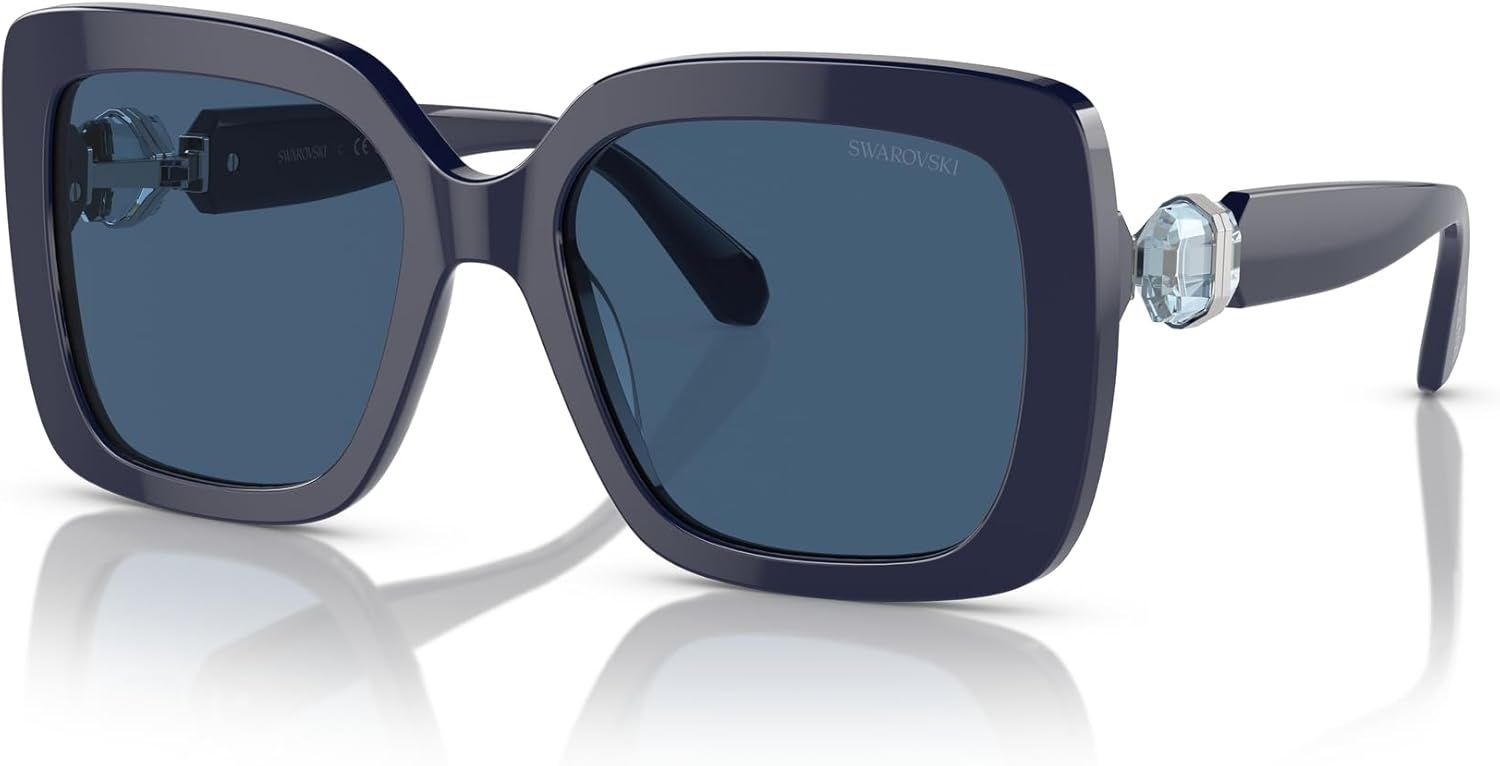 image:imageSwarovski womens Sk6001 Square SunglassesOpal BlueDark Blue