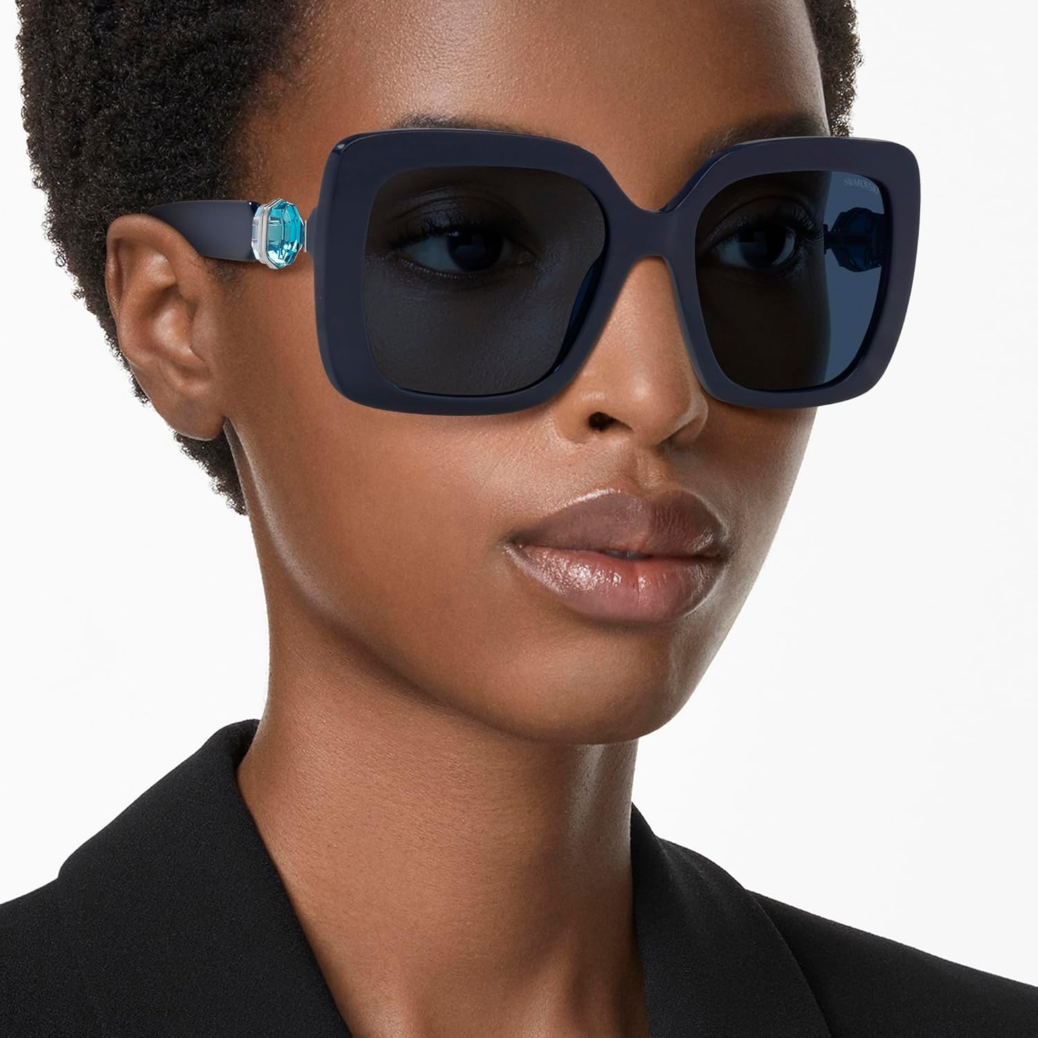 image:imageSwarovski womens Sk6001 Square SunglassesOpal BlueDark Blue