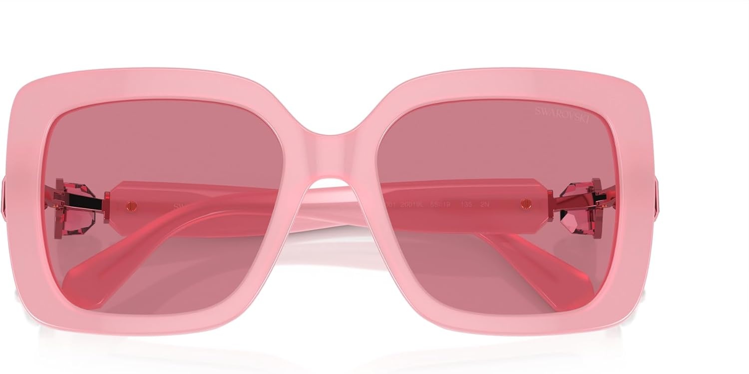 image:imageSwarovski womens Sk6001 Square SunglassesOpal PinkPink Internal Mirrored Silver
