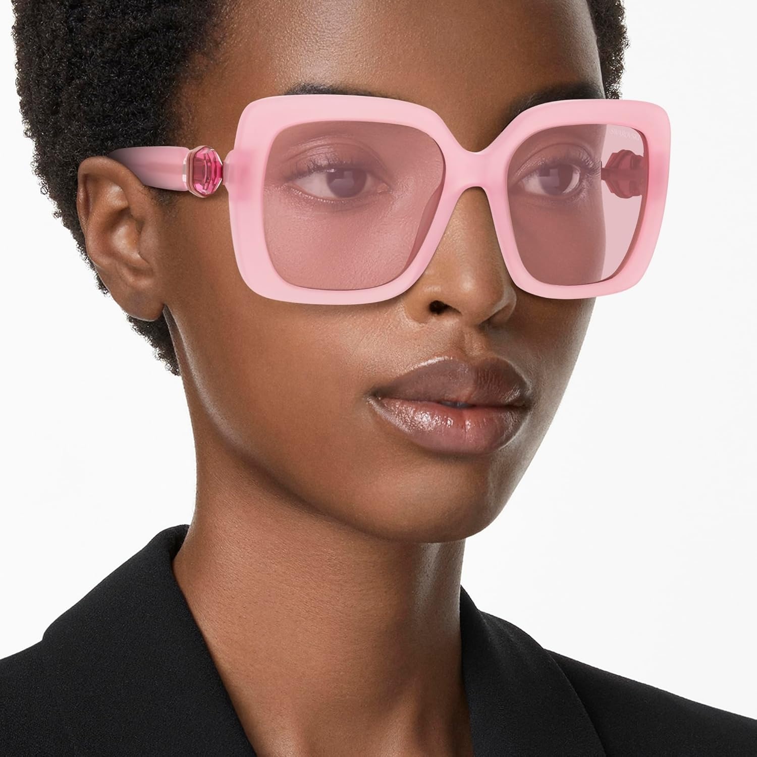 image:imageSwarovski womens Sk6001 Square SunglassesOpal PinkPink Internal Mirrored Silver